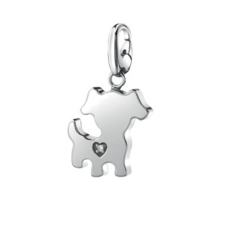 Salvini Charm pendente cane argento e diamante - 20077076