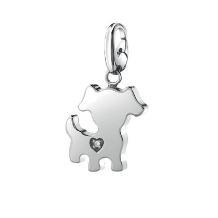 Salvini Charm pendente cane argento e diamante - 20077076