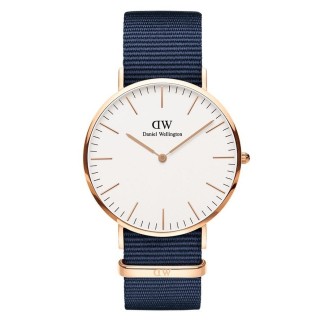 Daniel Wellington Bayswater 40mm rosè weiße Uhr