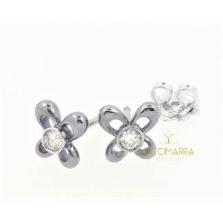 Mimì Y-ME butterfly earrings in black and white gold with diamonds  