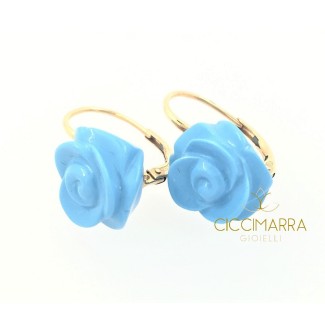 Mimi Grace Monachina earrings with turquoise roses