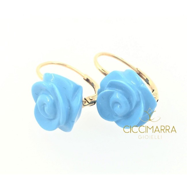 Mimi Grace Monachina earrings with turquoise roses