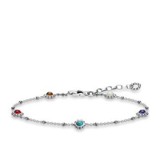 Bracciale catena sottile e pietre Thomas Sabo Etnico Multicolor