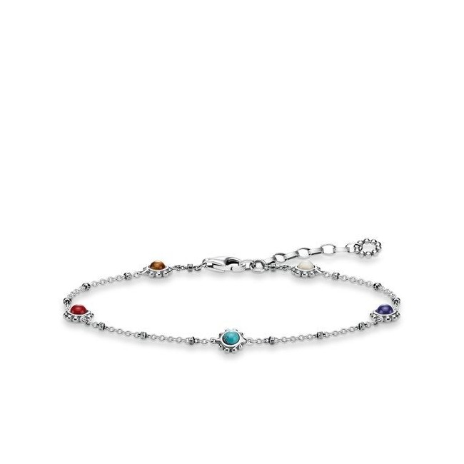 Thin chain bracelet and stones Thomas Sabo Ethnic Multicolor
