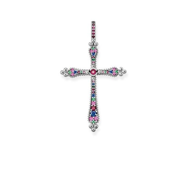 Thomas Sabo's pendant Roce Royalty cross with multicolor stones