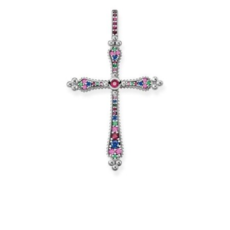 Thomas Sabos Anhänger Roce Royalty Kreuz mit Multicolor Steinen