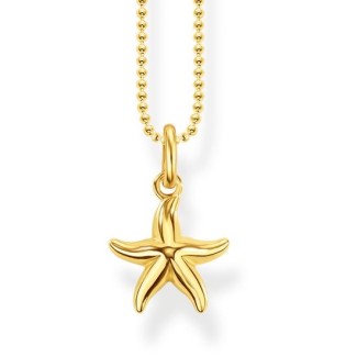 Collana pallinata Thomas Sabo Stella di mare placcata oro giallo