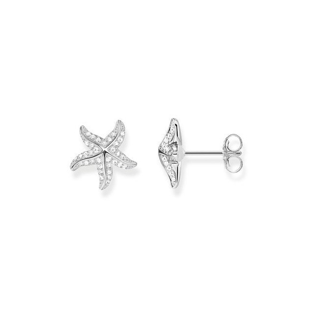 Thomas Sabo earrings Starfish silver and white cubic zirconia