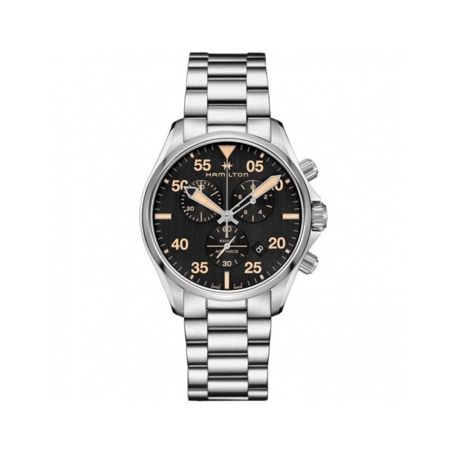 Hamilton watch Khaki Pilot Chrono steel - H76722131