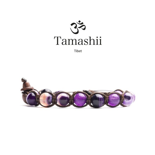 Tamashii Achat Armband Lila Gestreift eine Runde - BHS900-85