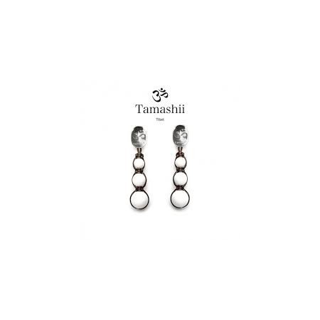 Tamashii Silver and White Agate Drop Earrings - EHST3-14
