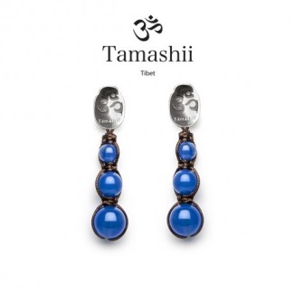Tamashii silver and blue agate drop earrings - EHST3-18