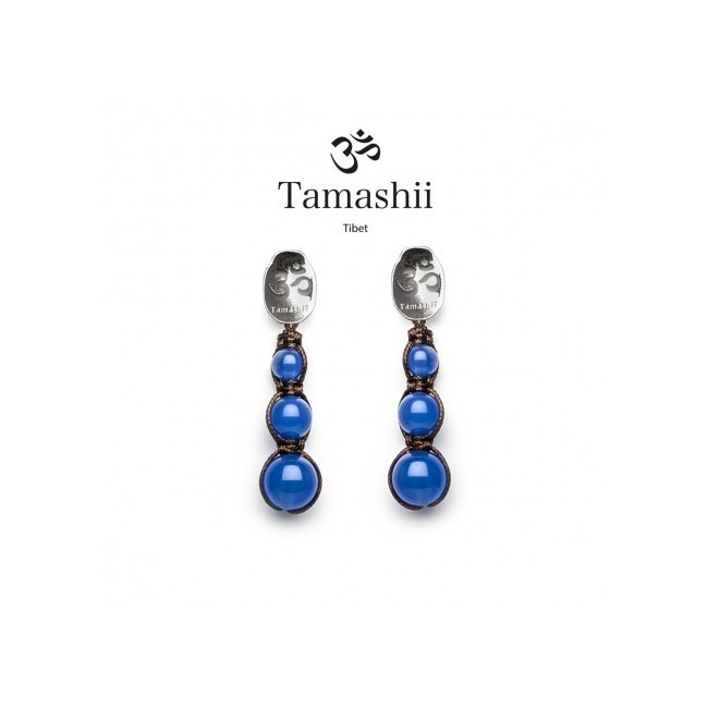Tamashii silver and blue agate drop earrings - EHST3-18