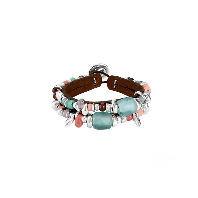 Bracelet Uno de50 Feelings stones and leather - PUL1736MCLMAR0M