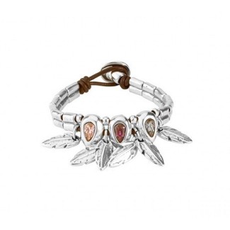 One de50 Bracelet Picoteo, double crystals and silvered nuggets