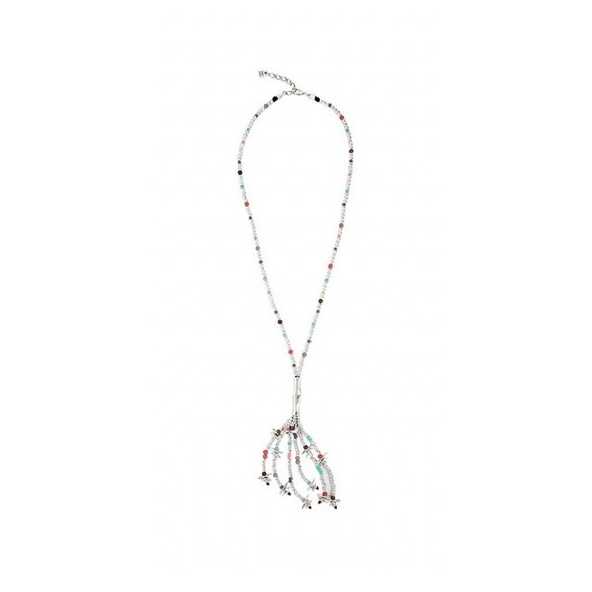 Necklace Uno de50 Feelings long crystals and silver
