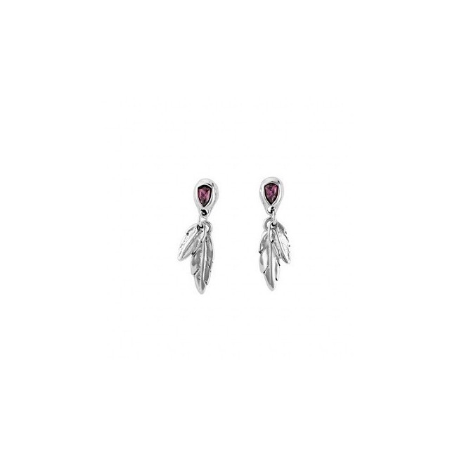 One de50 Earrings Mìrame feather and crystal - PEN0597MORMTL0M