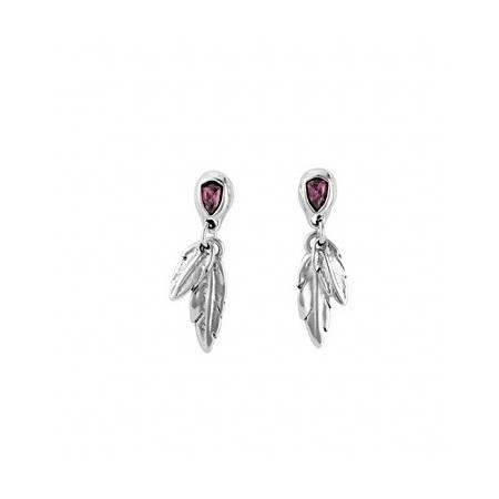 One de50 Earrings Mìrame feather and crystal - PEN0597MORMTL0M