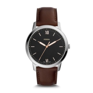 Fossil Herrenuhr The Minimalist in Leder und Leuchtzeiger - FS5464