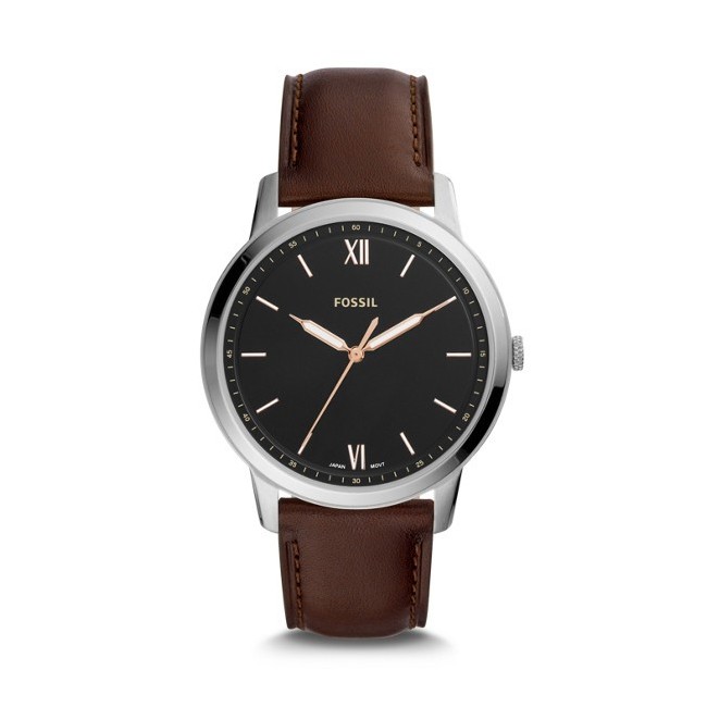 Fossil men's watch The Minimalist in leather and luminous hands - FS5464