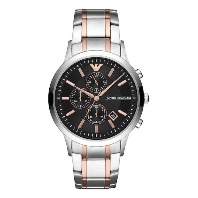 Orologio Armani Chrono acciaio rose e silver Renato - AR11165