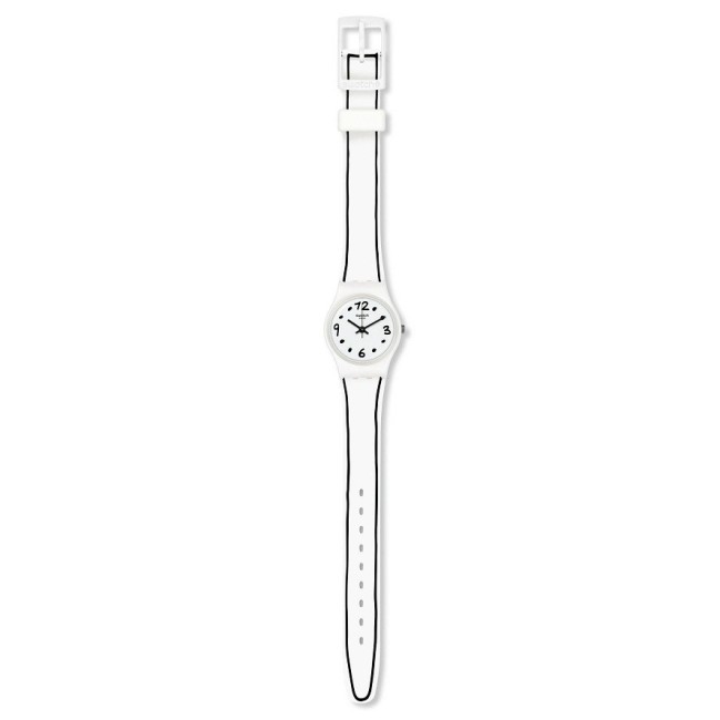 Swatch woman's watch original Lady Black Border white - LW162