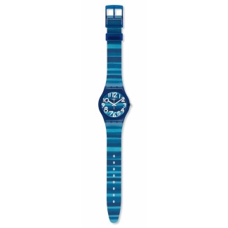 Swatch Uhr Original Gent Linajola blau türkis Streifen-GN237