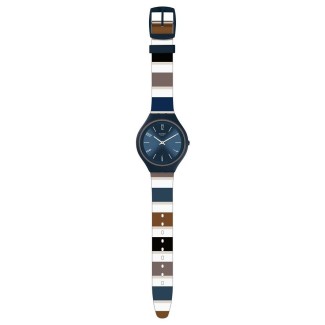 Swatch Watch Big Skinkiss khaki stripes - SVUN103