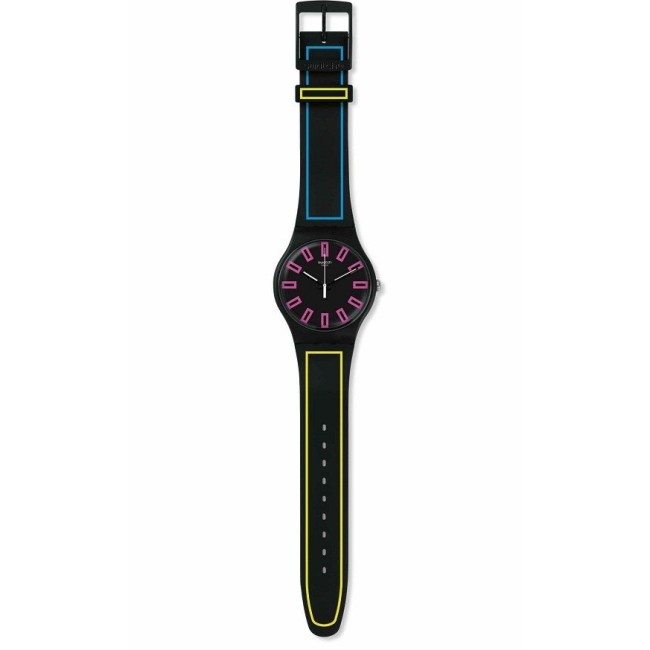 Orologio Swatch New Gent Around the strap nero geometrico