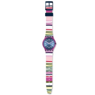 Swatch Watch Originals Gent Lustige Linien lila rosa Bands - GP153