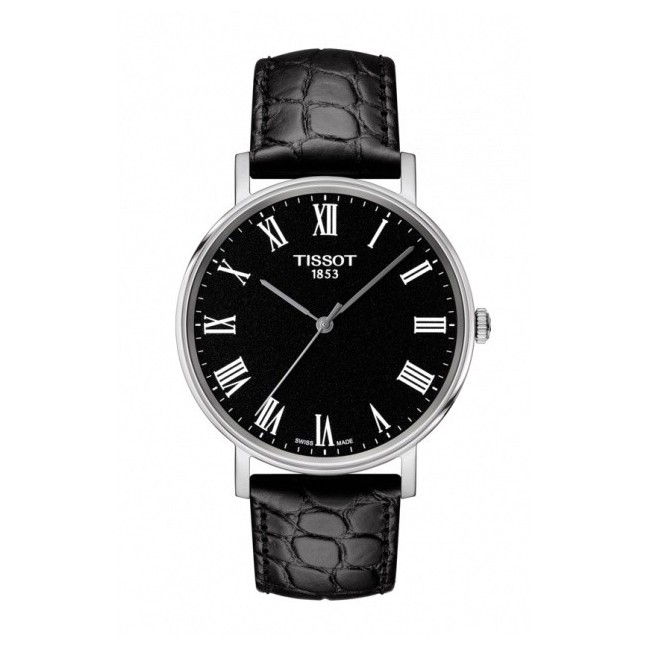Orologio Tissot Everytime medio nero indici romani pelle