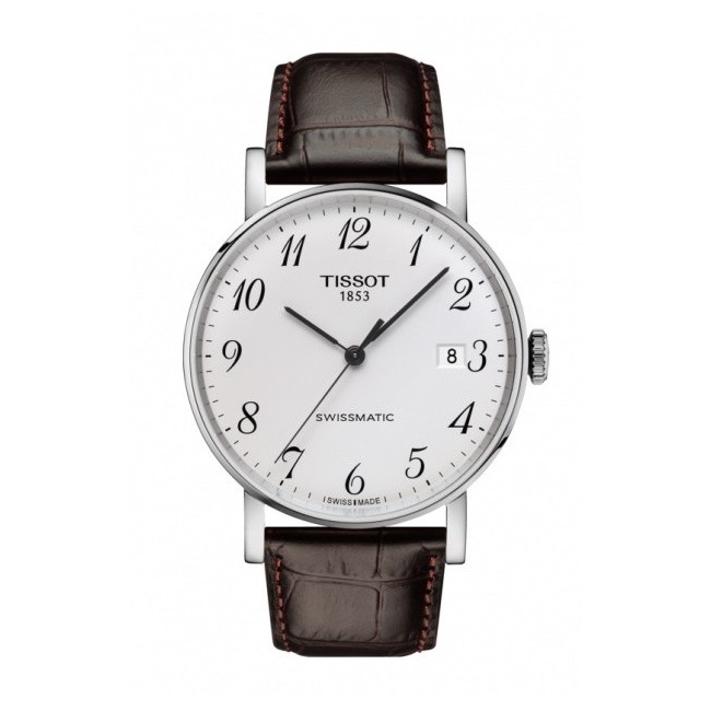 Tissot Everytime Swissmatic braune Krokodiluhr