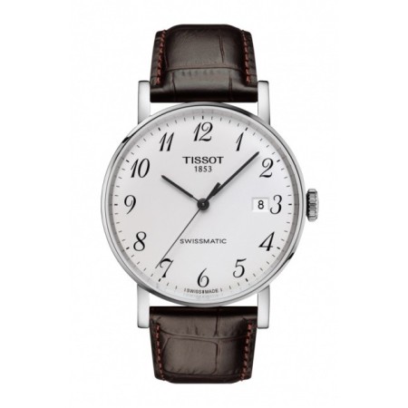 Tissot Everytime Swissmatic braune Krokodiluhr