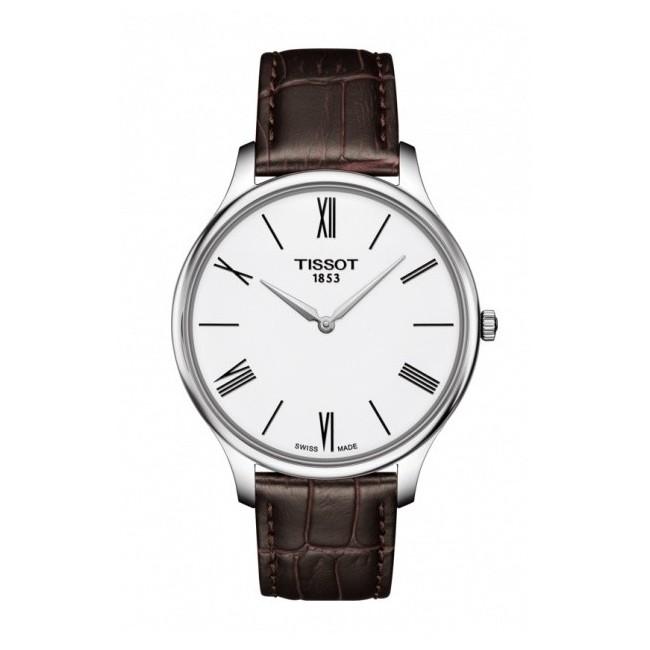 Tissot Tradition Skin silver watch in leather - T0634091601800