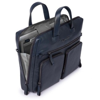Piquadro briefcase Linea Line blue leather - CA4487W89/BLU 2