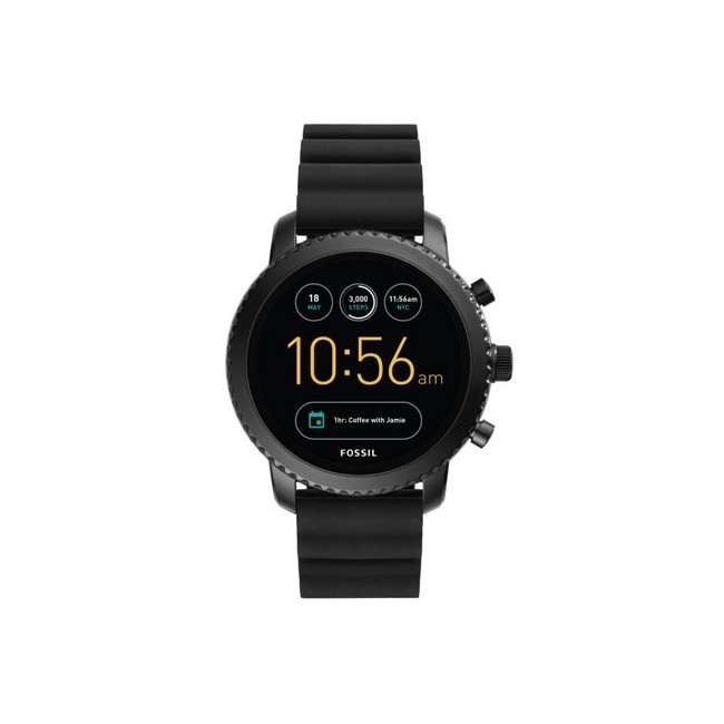 Sehen Sie Fossil Gen 4Q explorist HR Silikon schwarz - FTW4018