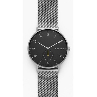 Skagen Steel-Mesch Aaren men's watch dark gray