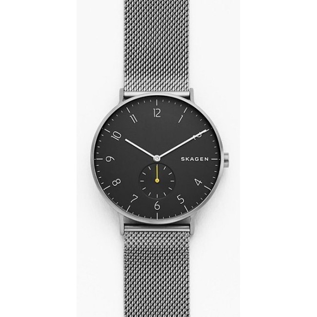 Orologio uomo Skagen Steel-Mesch Aaren grigio scuro